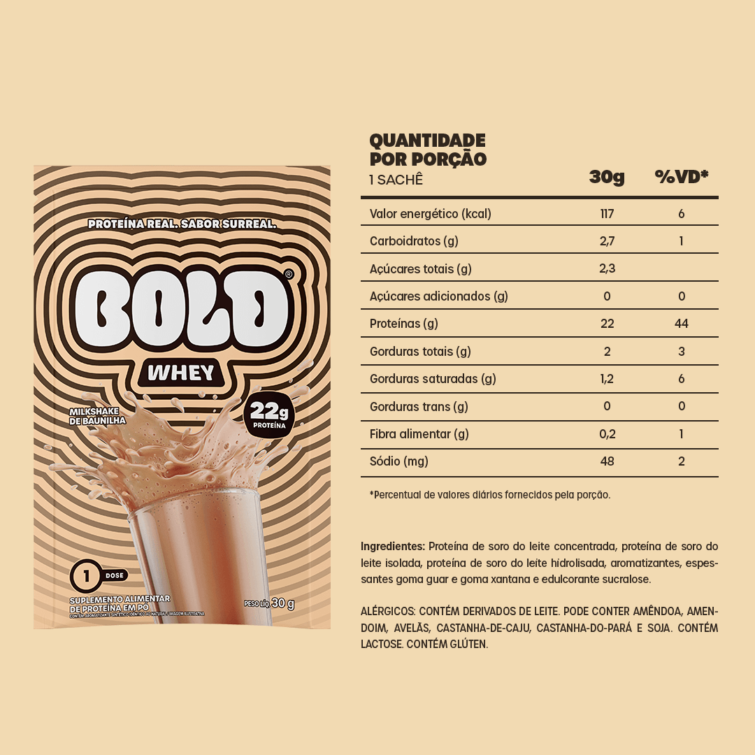 BOLD WHEY MILKSHAKE DE BAUNILHA - SACHÊ (30g)