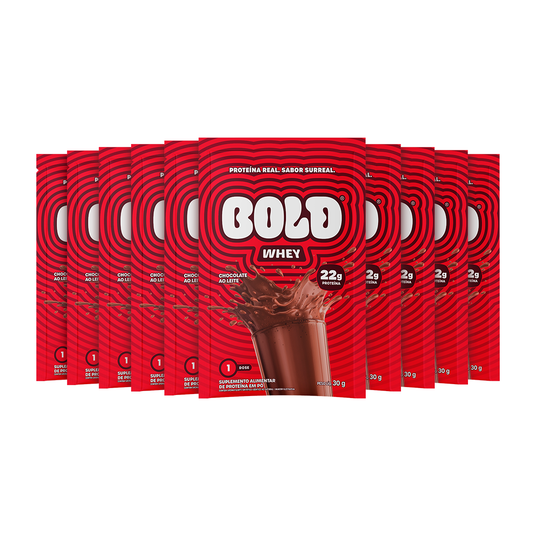 KIT 10 SACHÊS BOLD WHEY CHOCOLATE AO LEITE (30g/Un)